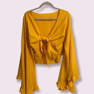 SHEIN CROP Ruffle extra wide arm